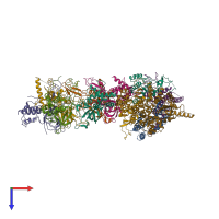 PDB entry 3jc6 coloured by chain, top view.