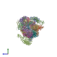 PDB entry 3jco coloured by chain, side view.