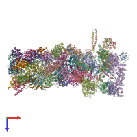 PDB entry 3jcp coloured by chain, top view.