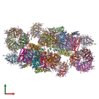 PDB entry 3jcu coloured by chain, front view.