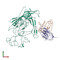 PDB entry 3jcx coloured by chain, front view.