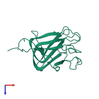 PDB entry 3jd6 coloured by chain, top view.