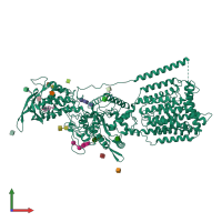 PDB entry 3jd8 coloured by chain, front view.