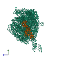 PDB entry 3jq4 coloured by chain, side view.
