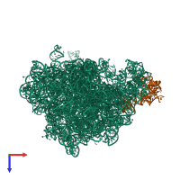 PDB entry 3jq4 coloured by chain, top view.