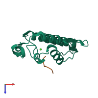 PDB entry 3jql coloured by chain, top view.