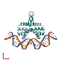 PDB entry 3jr9 coloured by chain, front view.