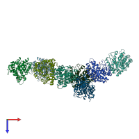 PDB entry 3jrk coloured by chain, top view.