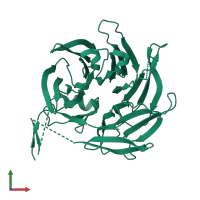 PDB entry 3jrp coloured by chain, front view.