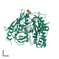 PDB entry 3js8 coloured by chain, front view.