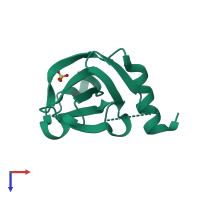 PDB entry 3jsc coloured by chain, top view.
