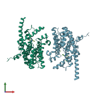 PDB entry 3jsi coloured by chain, front view.