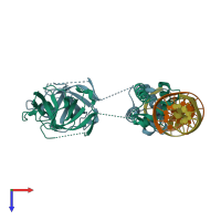 PDB entry 3jso coloured by chain, top view.