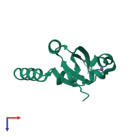 PDB entry 3jsr coloured by chain, top view.