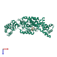 PDB entry 3jt1 coloured by chain, top view.