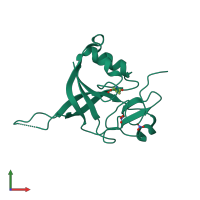 PDB entry 3juc coloured by chain, front view.