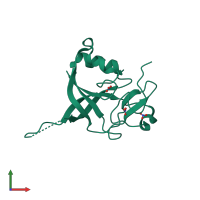 PDB entry 3jud coloured by chain, front view.