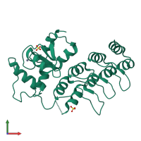 Monomeric assembly 1 of PDB entry 3jue coloured by chemically distinct molecules, front view.