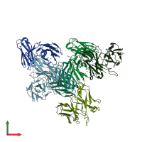 PDB entry 3juy coloured by chain, front view.