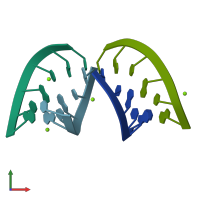 PDB entry 3jxq coloured by chain, front view.