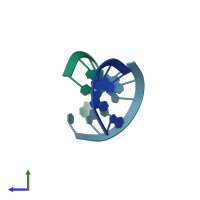 PDB entry 3jxr coloured by chain, side view.