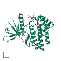 PDB entry 3jy9 coloured by chain, front view.