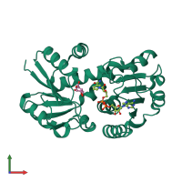 PDB entry 3jyq coloured by chain, front view.