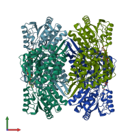 PDB entry 3jz4 coloured by chain, front view.