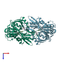 PDB entry 3jz6 coloured by chain, top view.