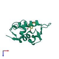 PDB entry 3jzk coloured by chain, top view.