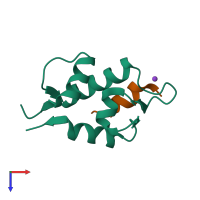 PDB entry 3jzp coloured by chain, top view.