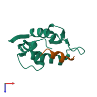 PDB entry 3jzr coloured by chain, top view.