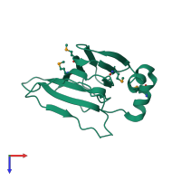 PDB entry 3jzv coloured by chain, top view.