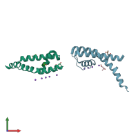 PDB entry 3k03 coloured by chain, front view.