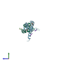 PDB entry 3k03 coloured by chain, side view.