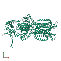 PDB entry 3k07 coloured by chain, front view.