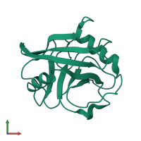 PDB entry 3k0n coloured by chain, front view.