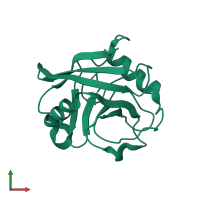 PDB entry 3k0o coloured by chain, front view.