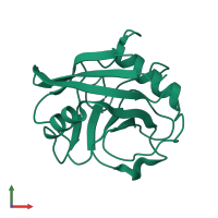 PDB entry 3k0q coloured by chain, front view.