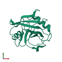 PDB entry 3k0r coloured by chain, front view.