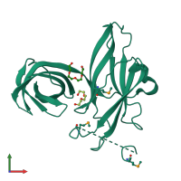 PDB entry 3k0y coloured by chain, front view.