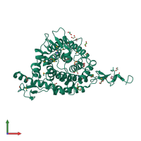 PDB entry 3k11 coloured by chain, front view.