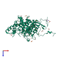 PDB entry 3k11 coloured by chain, top view.