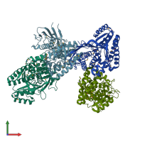 PDB entry 3k17 coloured by chain, front view.