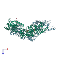 PDB entry 3k1j coloured by chain, top view.