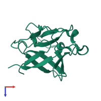 Monomeric assembly 6 of PDB entry 3k1x coloured by chemically distinct molecules, top view.