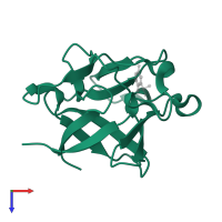 Fibroblast growth factor 1 in PDB entry 3k1x, assembly 1, top view.