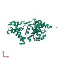 PDB entry 3k1z coloured by chain, front view.