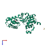PDB entry 3k1z coloured by chain, top view.
