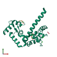 PDB entry 3k21 coloured by chain, front view.